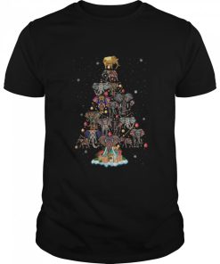 Elephants christmas tree shirt