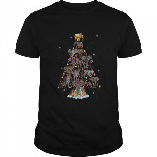 Elephants christmas tree shirt