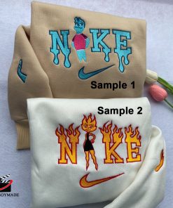 Ember And Wade Elemental Nike Couple Embroidered Christmas Sweatshirt