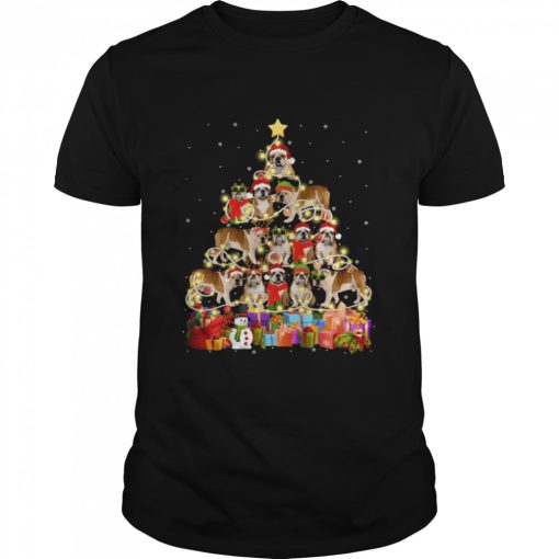 English Bulldog Christmas Tree Pet Dog shirt