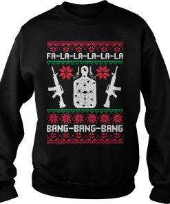 Fa la la la la Bang Bang Bang AR-15 Gun Christmas ugly sweater