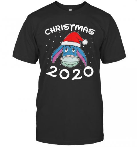 Face Eeyore Santa Wear Mask Merry Christmas 2020 Christmas T-Shirt