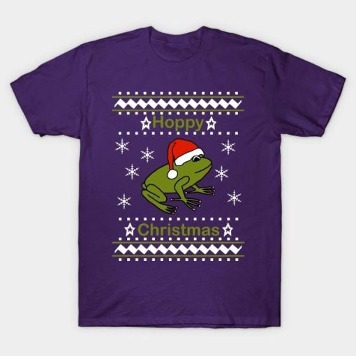 Frog says Hoppy Christmas shirt
