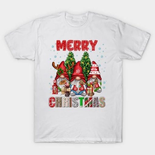 Gnome Family and Xmas Tree Merry Christmas shirt
