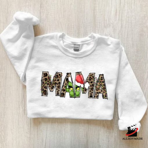 Grinch Christmas Mama Leopard Sweatshirt