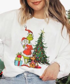 Grinch Christmas Tree Sweatshirt Gift For Family
