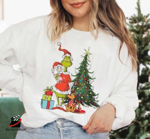 Grinch Christmas Tree Sweatshirt Gift For Family