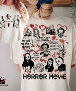 Halloween Horror Characters Knife Ghostface T Shirt Two Side, Vintage Michael Myers Shirt