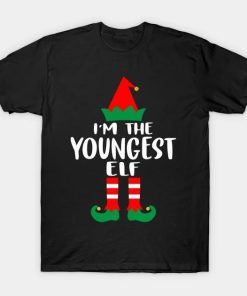 I’m the youngest ELF Family Matching Group Christmas Costume Pajama Funny Gift T-Shirt