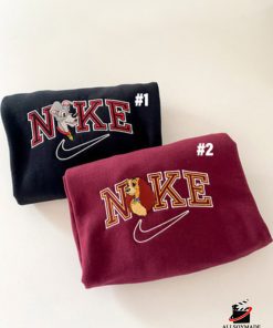 Lady and the Tramp Embroidered Hoodie, Trendy Nike Couple Embroidered Sweatshirt