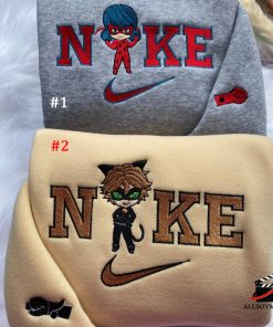 Ladybug Cat Noir Disney Nike Embroidered Sweatshirt, Gift For Couple