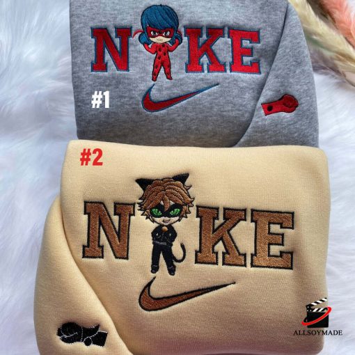 Ladybug x Cat Noir Disney Nike Couple Embroidered Sweatshirt