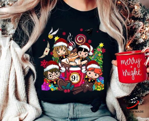 Magic Harry Christmas Coffee Latte Shirt, Wizard Christmas Sweatshirt