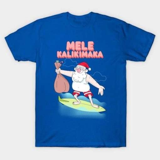 Mele Kalikimaka Santa Claus surfing Merry Christmas shirt