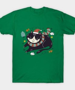 Meowy black cat Christmas shirt