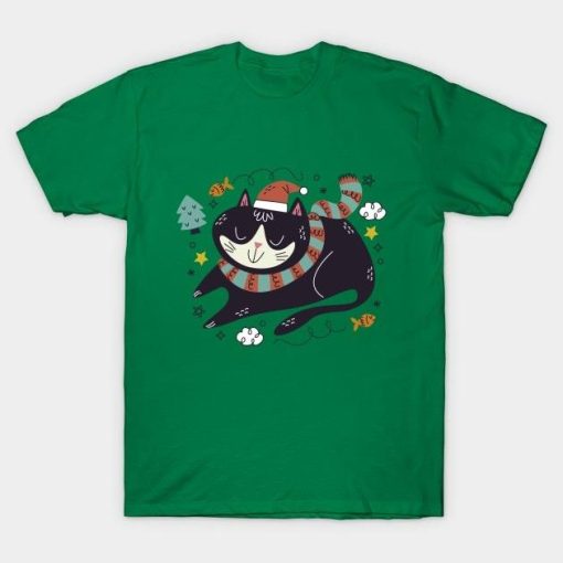 Meowy black cat Christmas shirt
