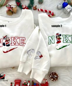 Mickey and Minnie Nike Couple Embroidered Sweatshirt, Anniversary Couple Matching