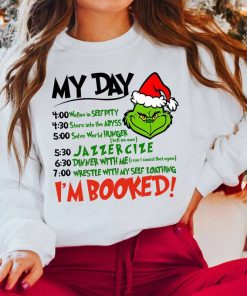 My Day I’m Booked Grinch Santa Sweatshirt, Vintage Disney Xmas