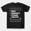 Nice Naughty List Ugly Christmas Design Funny Plead the 5th T-Shirt