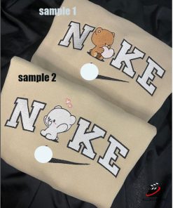 Nike Bears Embroidered Sweatshirt, Couple Matching Embroidered Hoodie