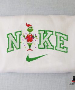 Nike Grinch Christmas Embroidered Christmas Sweatshirt, Couple Embroidered