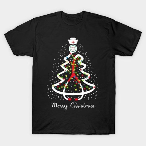 Nurse Merry christmas tree shirt