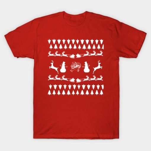 Patterns snow man and tree Santa Claus Christmas shirt