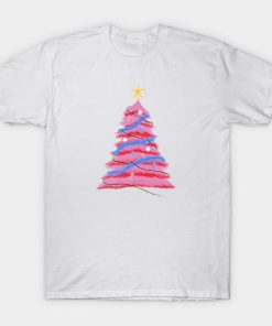 Pink christmas tree T-shirt