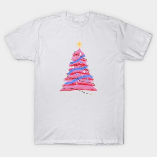 Pink christmas tree T-shirt