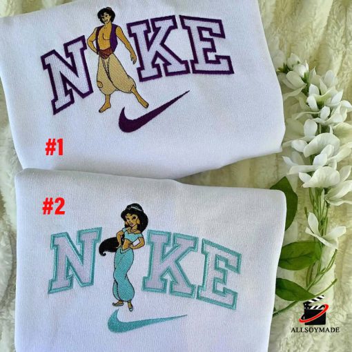 Princess Aladdin And Jasmin Nike Embroidered Sweatshirt