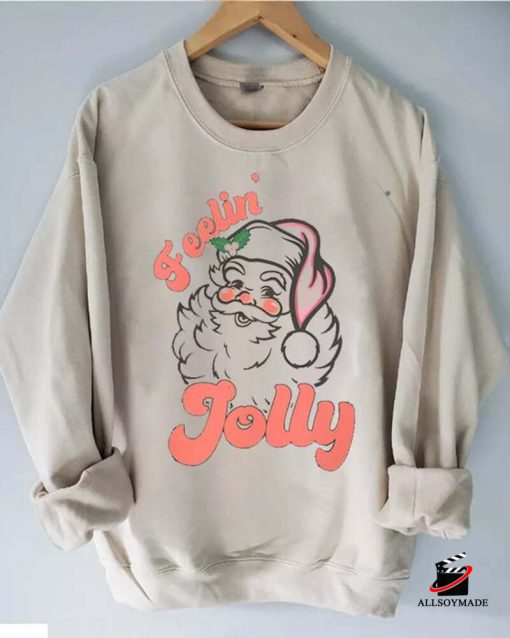 Retro Feelin Jolly Santa Claus Sweatshirt, Santa Christmas Gift