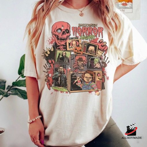 Retro Horror Movies Horror Night Halloween T Shirt, Halloween Gift Ideas For Adults