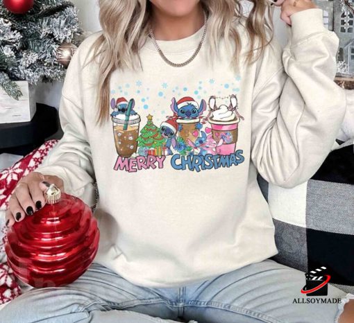 Retro Stitch Coffee Christmas Sweatshirt, Disney Christmas Shirt