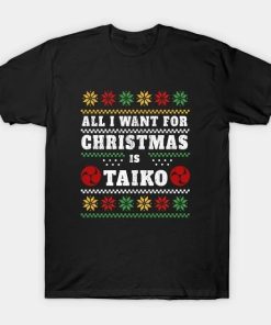 Retro Vintage Ugly Christmas Taiko Drummer Gifts T-Shirt