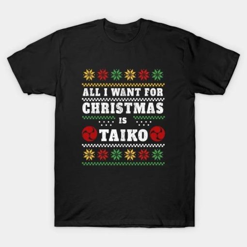 Retro Vintage Ugly Christmas Taiko Drummer Gifts T-Shirt