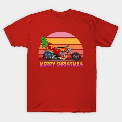 Santa Claus are driving motorcycle Merry Christmas shirt