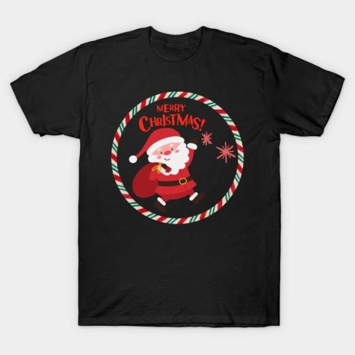 Santa Claus cartoon Merry Christmas shirt