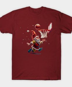 Santa Claus playing basketball Christmas shirt