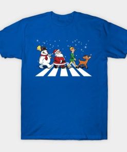 Santa Claus snowman and other characters Christmas shirt