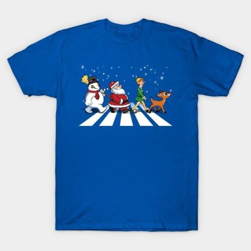 Santa Claus snowman and other characters Christmas shirt