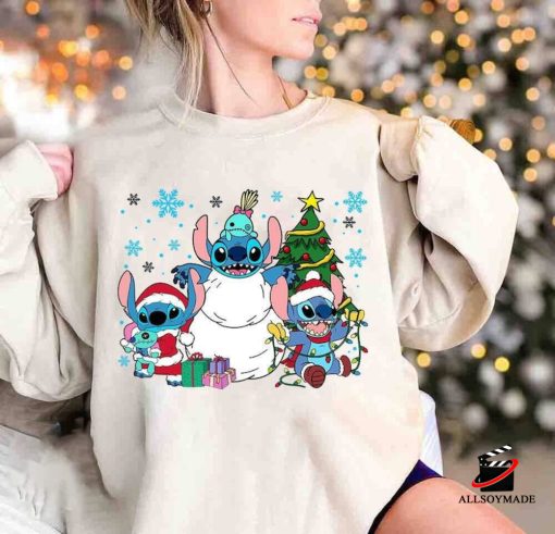 Santa Disney Stitch Christmas Sweatshirt, Stitch Christmas Shirt