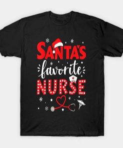Santa Favorite Nurse Christmas Vibes Happy Holiday T-Shirt