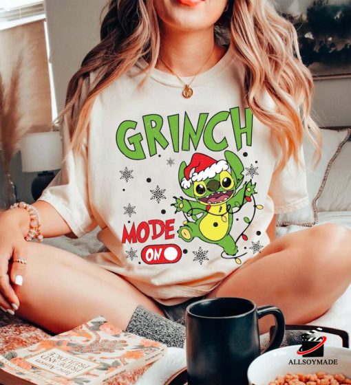 Santa Stitch Grinch Mode On Sweatshirt
