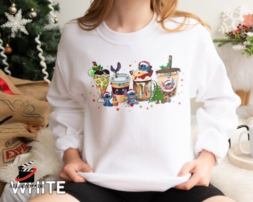 Stitch Christmas Coffee Sweatshirt, Disney Christmas Shirts