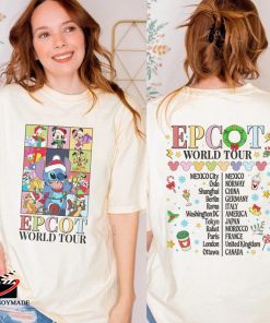 Stitch Epcot World Tour Christmas Shirt, Disneyland Stitch Christmas