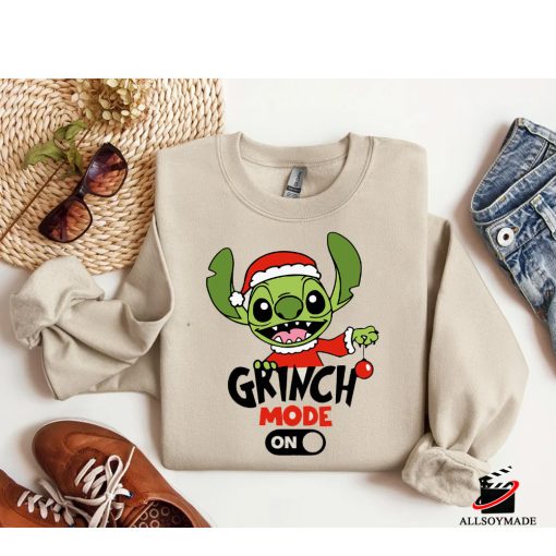 Stitch Grinch Mode On Christmas Sweatshirt