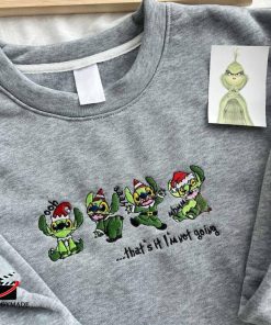 Stitch Grinch Not Going Embroidered Sweatshirt