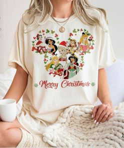 Vintage Disney Princess Christmas Shirt, Mickey Ears Shirt