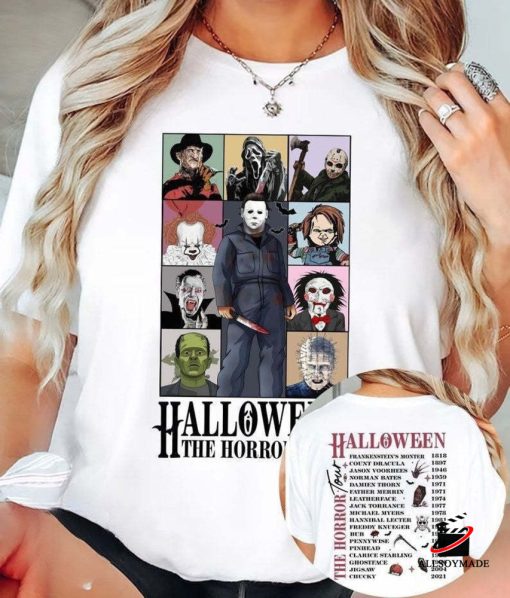 Vintage Halloween Characters The Horror Tour T Shirt, Cheap Halloween Michael Myers Shirt