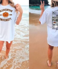 Vintage Pumpkin Halloweentown T Shirt Two Sides, Unique Halloween Gifts